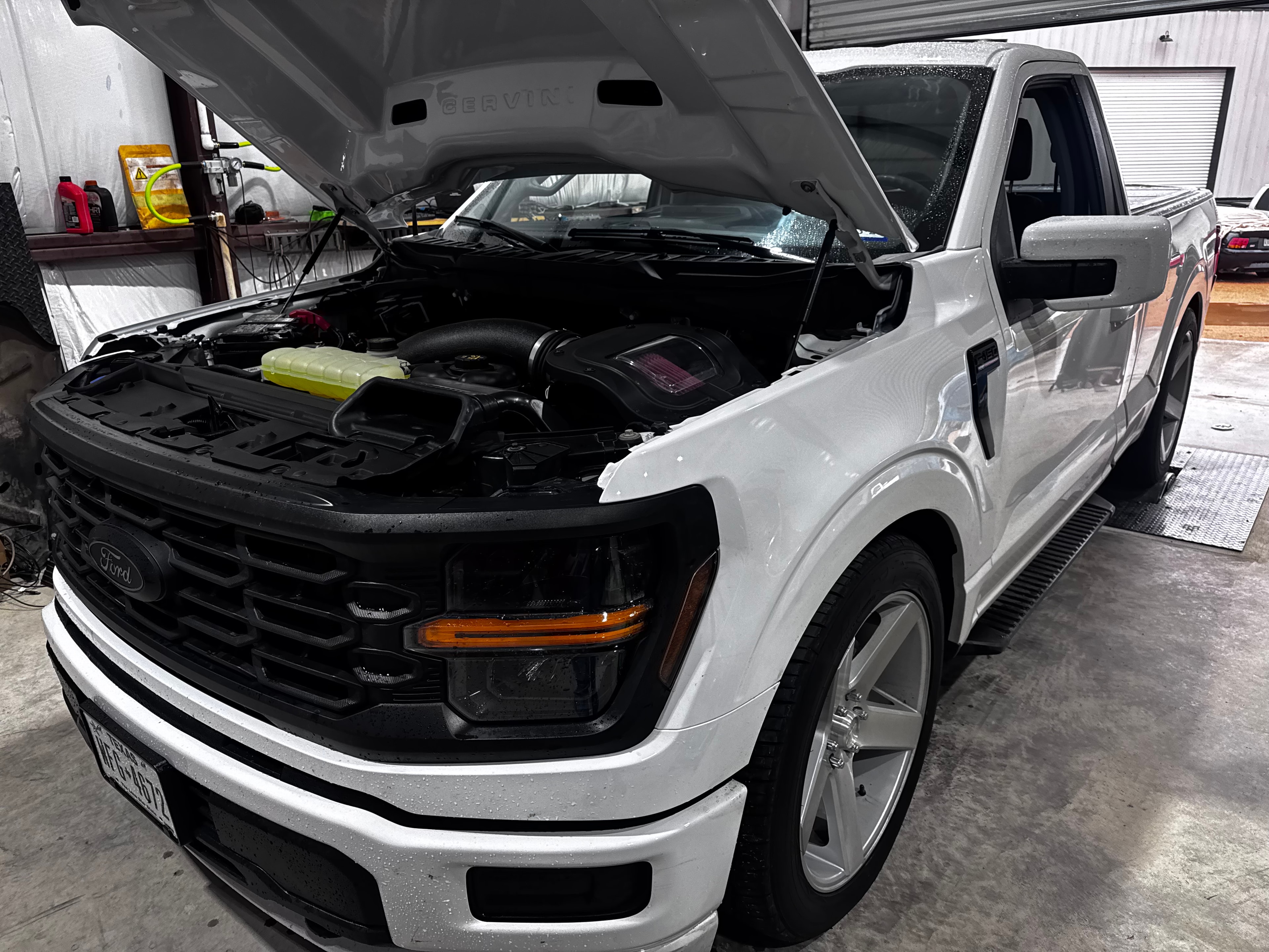 Sports car engine bay detail